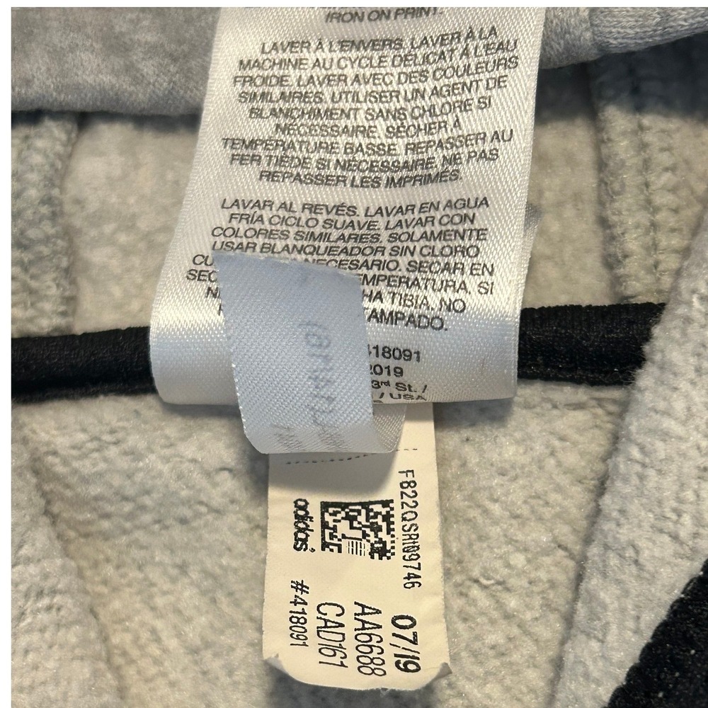 Adidas Boys Gray Pullover Hoodie Sweatshirt Size Large 14/16 Heather Gray 1518 - Picture 10 of 11